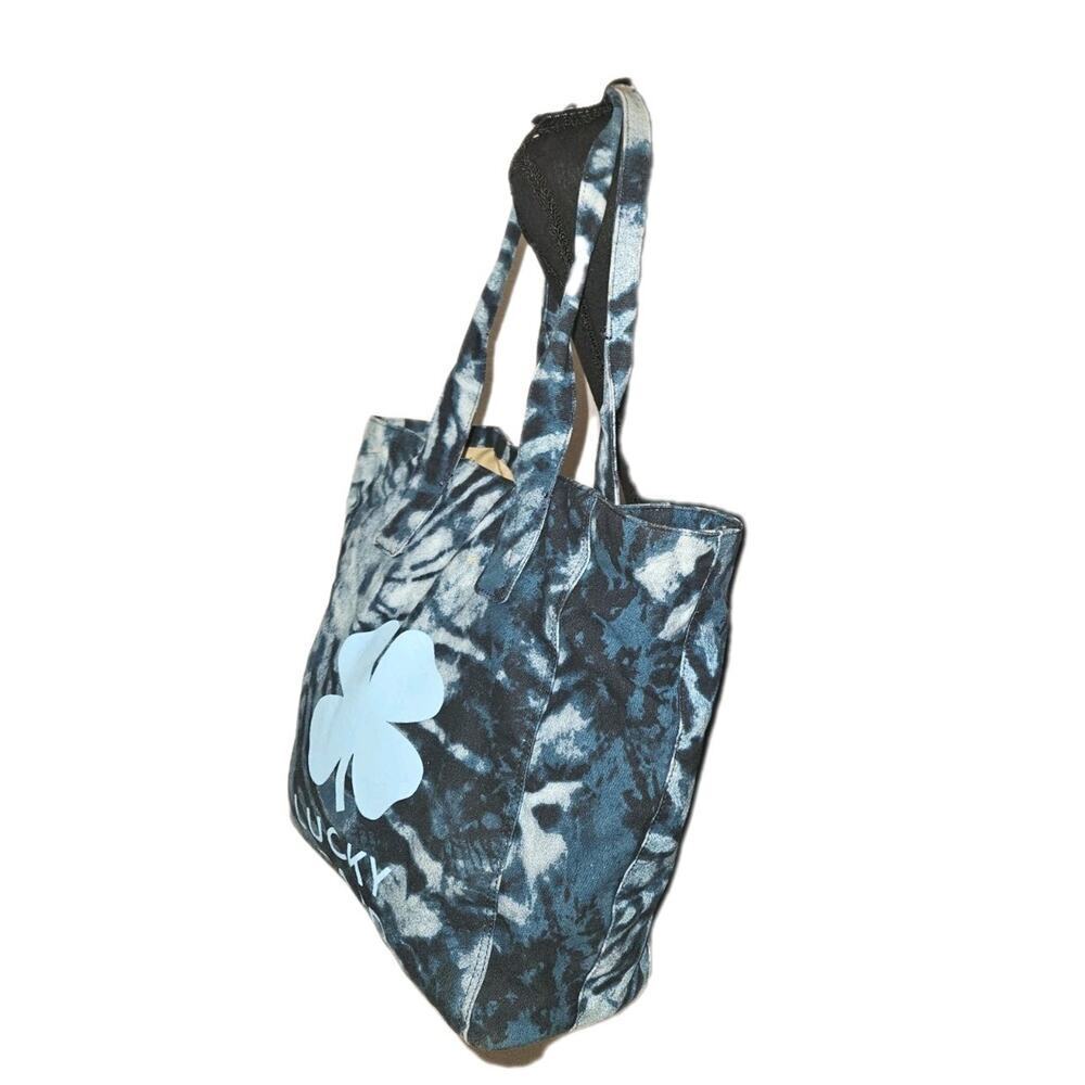 Lucky Brand Blue Tye Dye Canvas Tote 15x12x4.5 - Picture 2 of 9